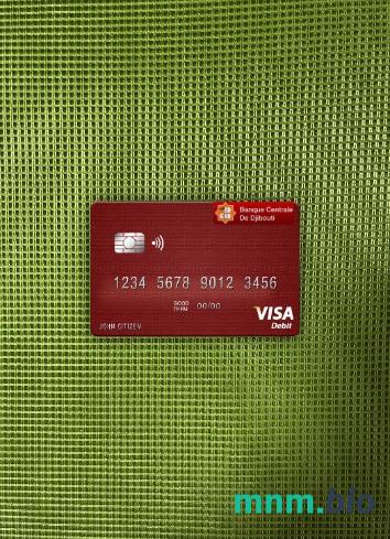 Djibouti Central bank of Djibouti visa obciążyć card wygląd fotograficzny skan PSD + zdjęcie